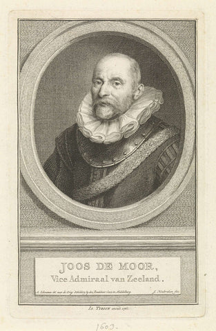 Portrait of Joos de Moor, Jacob Houbraken, 1760 Canvas Print