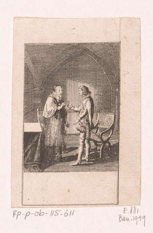 Michele Bonelli in conversation with Henry IV of Navarre about his marriage, Daniel Nikolaus Chodowiecki, 1798 Canvas Print