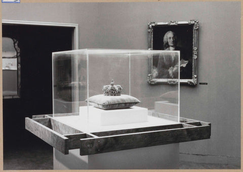 Room with a crown in front in a display case and on the left a passage, c. 1961 Canvas Print