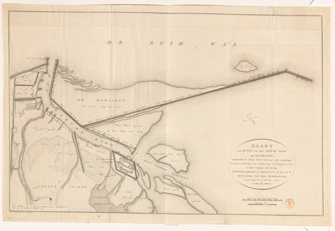 Map of the Nieuwe Diep near Den Helder, Daniël Veelwaard (I), 1811 Canvas Print