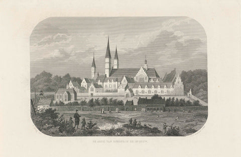 View of egmond abbey, Jan Frederik Christiaan Reckleben, 1859 Canvas Print