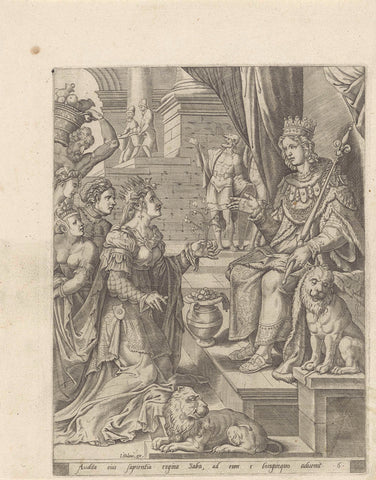 Visit of the Queen of Seba to Solomon, anonymous, 1560 - 1595 Canvas Print