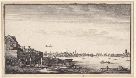 London seen across the Thames from Milford Stairs, Wenceslaus Hollar, 1643 - 1644 Canvas Print