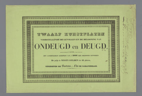 Cover for: Twaalf kunstplaten presenting the consequences and reward of vice and virtue, Carel Christiaan Antony Last, 1838 Canvas Print