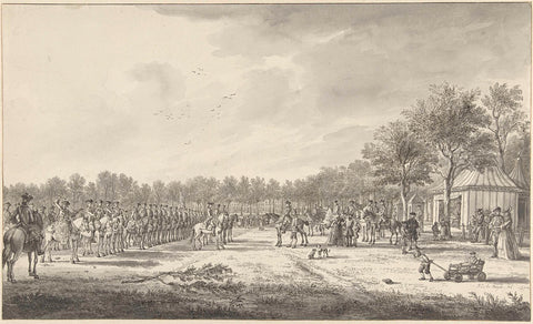 Revue of the cavalry by Prince William V on the Malieveld in The Hague, 1770, Paulus Constantijn la Fargue, 1770 Canvas Print