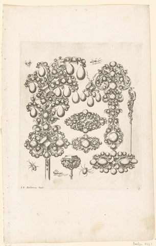 Nine motifs, Johannes Jacobsz Folkema, after 1697 - before 1718 Canvas Print