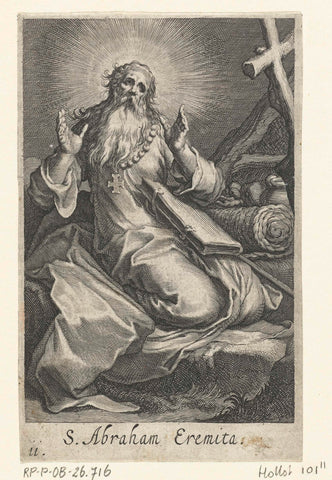 Saint Abraham of Edessa as hermit, Boetius Adamsz. Bolswert, 1619 Canvas Print