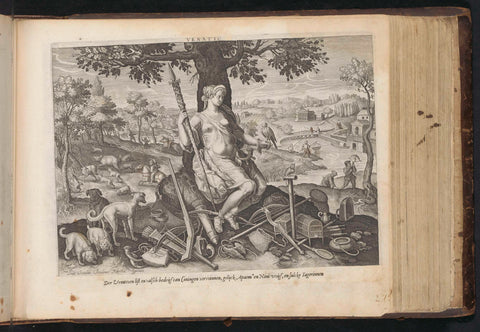 Diana as patroness of hunting, anonymous, Raphaël Sadeler (I), 1597 - 1646 Canvas Print