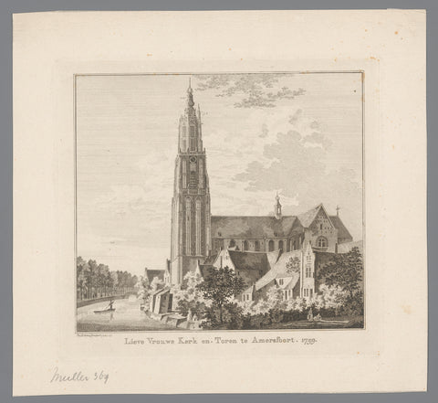 View of the Onze Lieve Vrouwekerk and tower in Amersfoort, Paulus van Liender, 1760 Canvas Print