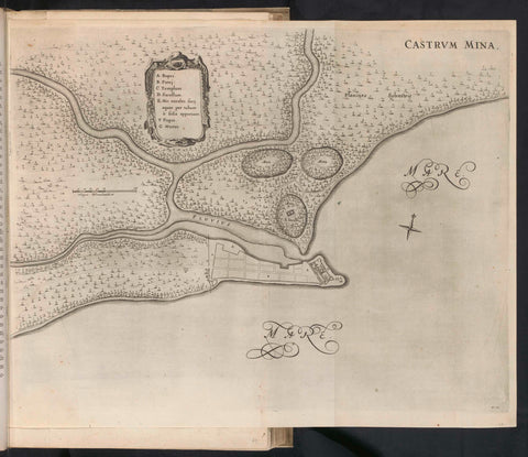 Map with map of Fort Elmina, ca. 1636-1644, Jan van Brosterhuyzen, 1645 - 1647 Canvas Print