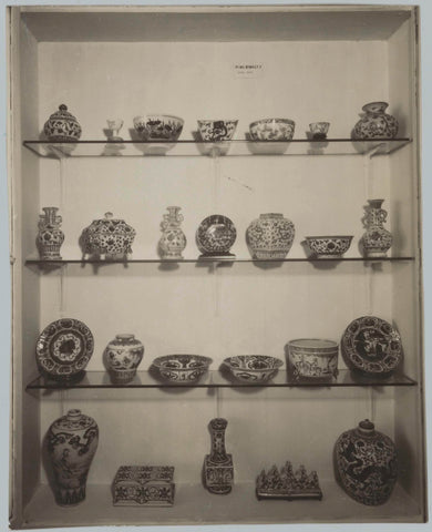 Display case with ceramics from the Ming Dynasty, c. 1956 Canvas Print