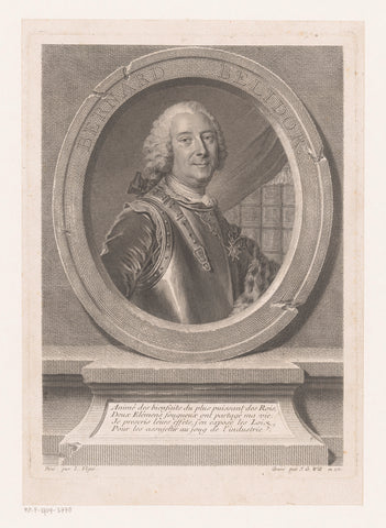 Portrait of Bernard Forest de Bélidor, Johann Georg Wille, 1750 Canvas Print