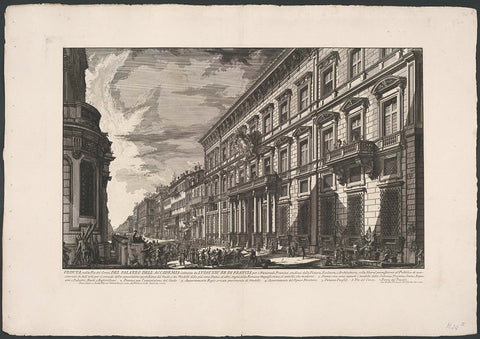 Palazzo Mancini in Rome, Giovanni Battista Piranesi, 1748-1778 Canvas Print