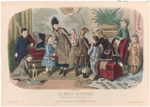 La Mode Illustrée, 1876, No. 50 : Costumes d'Enfants (...), anonymous, 1876 Canvas Print