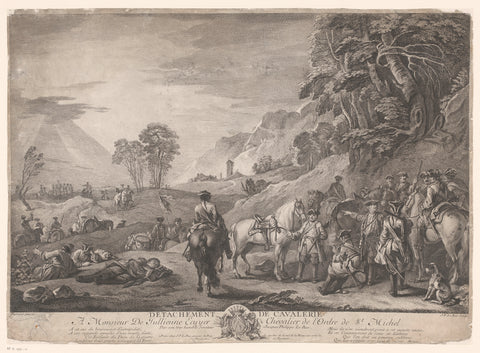 Cavalerie in rust, Jacques-Philippe Le Bas, c. 1737 Canvas Print