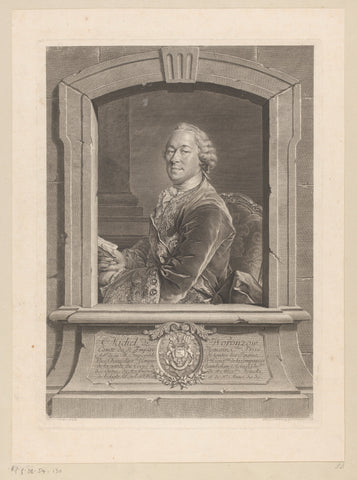 Portrait of Mikhail Illarionovich Vorontsov, Georg Friedrich Schmidt, 1758 Canvas Print