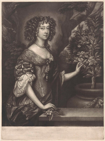 Portrait of Maria Beatrice van Modena, Abraham Bloteling, 1673 - 1690 Canvas Print