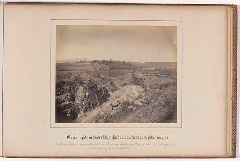 View of the track in progress between pickets 160 & 164. / In the distance behind the dessas Doplang (picket 178) and Pakis (picket 183) completed sections of the very curvy runway emerge., Woodbury & Page (possibly), 1867 - 1868 Canvas Print