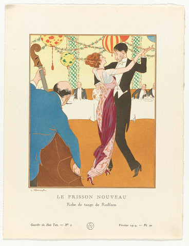 Gazette du Bon Ton. Art – Fashion & Frivolities: Evening Attire, Ludwik Strimpl, 1914 Canvas Print