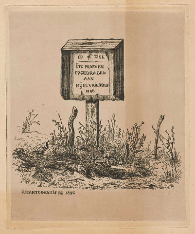 Titelprent van: etsproeven 1856, Joseph Hartogensis, 1856 Canvas Print