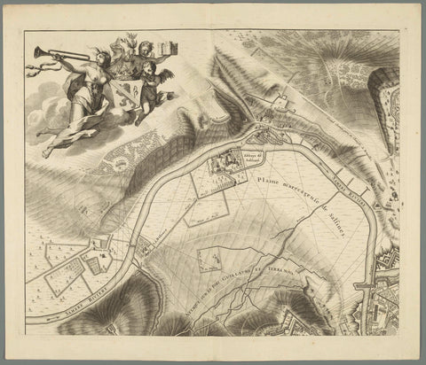 Large map of the siege of Namur (sheet no. 1), 1695, Gilliam van der Gouwen, 1695 Canvas Print