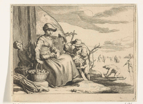 Januari, Frederick Bloemaert, after 1636 - c. 1670 Canvas Print