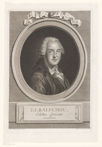 Portrait of Jean Joseph Baléchou, Louis Jacques Cathelin, c. 1789 Canvas Print