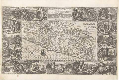 Map of the Holy Land, Baptista of Doetechum, 1603 - 1604 Canvas Print