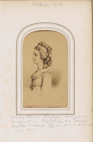 Photo reproduction of (presumably) a print by Marie Thérèse Charlotte of France, daughter of Louis XVI, Étienne Neurdein, c. 1863 - c. 1880 Canvas Print