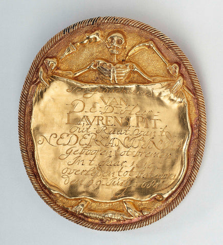 Funeral medal on the occasion of the death of Laurens Pit, among others. governor of Coromandel from 1652 to 1663 and Council of the Indies from 1662 to 1678, on June 29, 1684 in Batavia, anonymous, 1684 Canvas Print