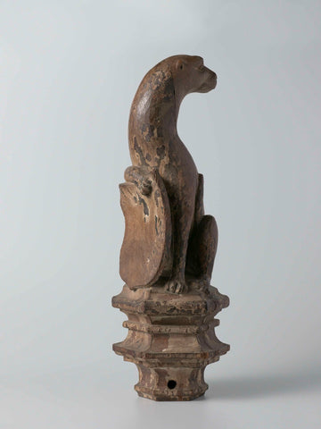 Otter Supporting an Escutcheon, from the Top of a Balustrade or the Backrest of the Stadtholder’s Chair in the Rolzaal in the Hof van Holland, The Hague, Joost Janszoon, Jan de Paep, 1511 Canvas Print