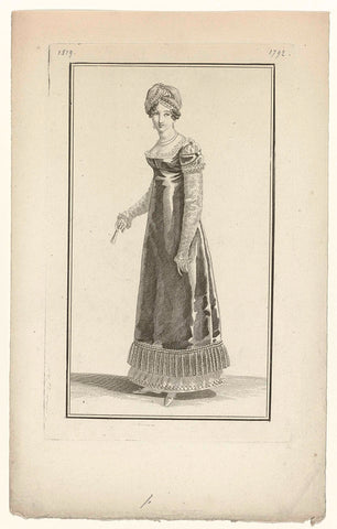 Journal des Dames et des Modes, Costume Parisien, 5 February 1819 (1792), anonymous, 1819 Canvas Print