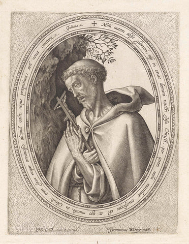 H. Franciscus van Assisi, Hieronymus Wierix, 1563 - before 1612 Canvas Print