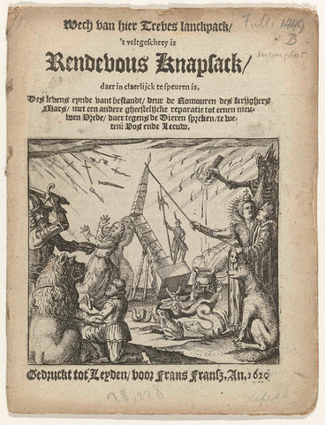 Title page of the pamphlet: Rendevous Knapsack, 1620, anonymous, 1620 Canvas Print