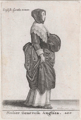 Mulier Generosa Anglica / English Gentle woman, Wenceslaus Hollar, 1642 Canvas Print