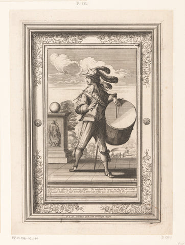 Tambourine on a platform, dressed according to the fashion of ca. 1630, Abraham Bosse, 1639 Canvas Print