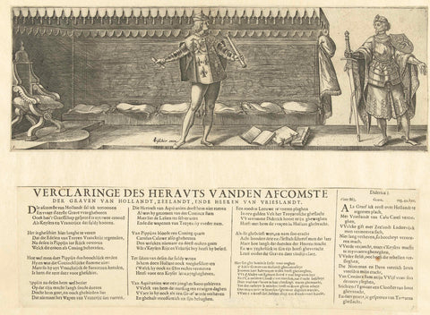 Title page for print series The Counts and Countesses of Holland (with a Herald and Count Dirk I), Hendrick Goltzius, 1596 - 1652 Canvas Print