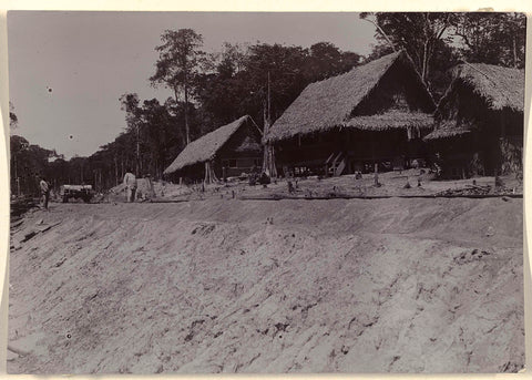 Workmen's camp on Lawa railway, Jacob Evert Wesenhagen (attributed to), 1905 - 1910 Canvas Print