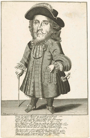 Portrait of the Swiss dwarf Hans, Johannes Drappentier (before 1669-after 1713), c. 1669 - in or after 1713 Canvas Print