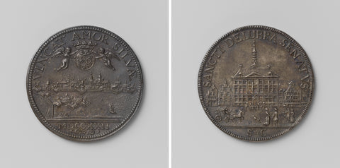 Midwifery medal of the city 's-Hertogenbosch, Theodorus Casparus van Berckel, 1722 Canvas Print