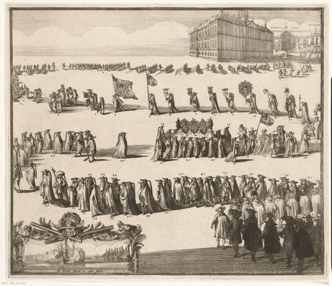 Funeral procession of Michiel de Ruyter, 1677, Johannes Jacobsz van den Aveele, 1677 Canvas Print