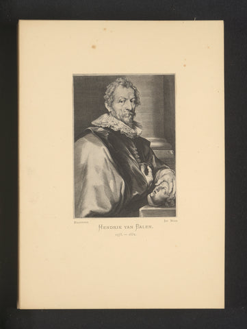 Reproduction of an engraving of a portrait of Hendrik van Balen by Paulus Pontius, Joseph Maes, c. 1872 - in or before 1877 Canvas Print