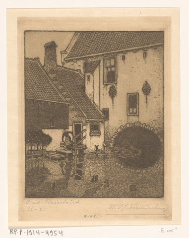 Rear façade of the town hall in Oud-Beijerland, Wijnand Otto Jan Nieuwenkamp, 1910 Canvas Print