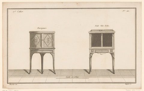 Hoekkast en vide poche, Nicolas Dupin, 1772-1779 Canvas Print