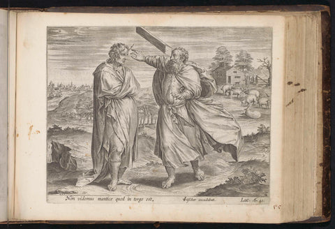 Similarity of the splinter and the beam, Hans Collaert (I), 1646 Canvas Print