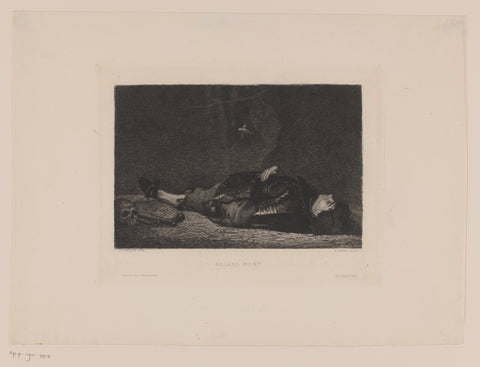 Dead soldier, Léopold Flameng, 1865 Canvas Print