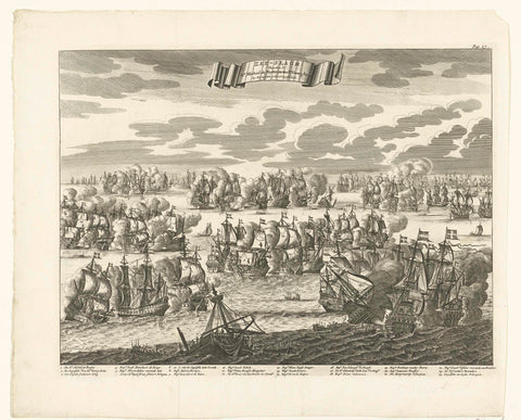 Battle of Plymouth, 1652, Bastiaen Stopendael, 1685-1687 Canvas Print