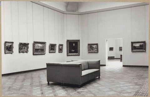 Room with eight paintings, on the right a passageway and on the right in front of a piece of carpet, 1965 Canvas Print