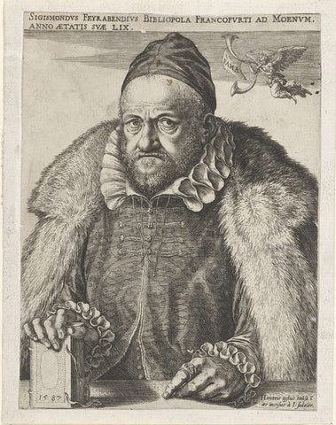 Portret van Sigismund Feyerabend, Johann Sadeler (I), 1587 Canvas Print