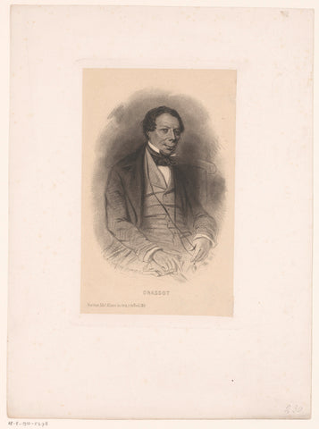 Portrait of Paul Grassot, Charles Geoffroy, c. 1839 Canvas Print